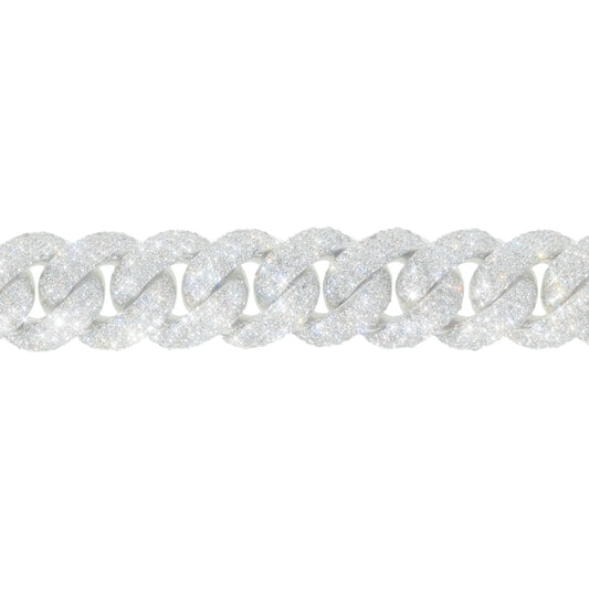 Cuban Link Bracelet - 10kt - White Gold 167.10g - D 15.50 ct - 8 inches