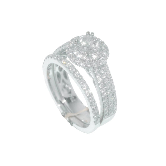 Engagement Ring – 18K – White Gold 7.50 g – D 2.12 CT / Cnt 0.76 CT