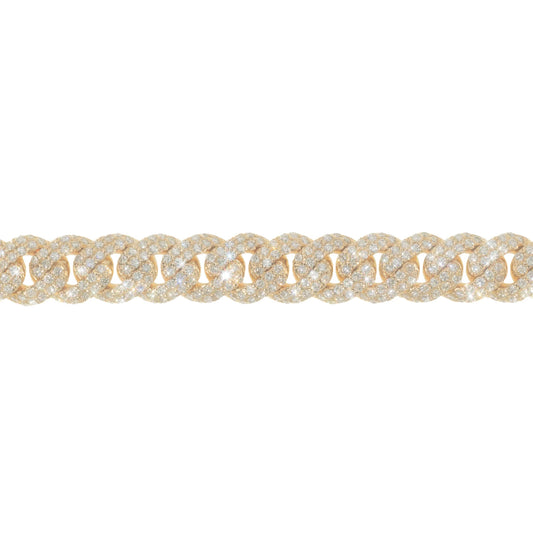 Cuban Link Bracelet - 14kt - Yellow Gold 84.90g - D 16.82ct - 8 inches