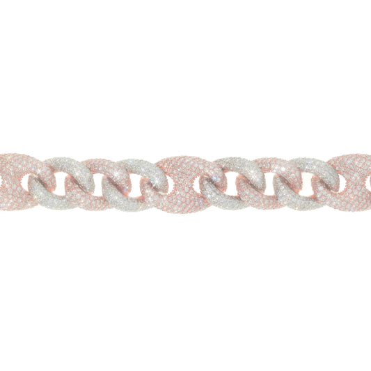Gucci Cuban Link Bracelet - 14K - Rose / White Gold 111.9g - D 20.00 ct - 8 inches