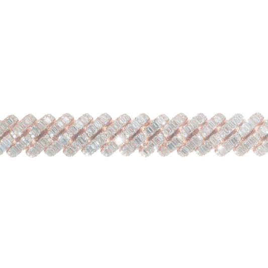 Cuban Link Bracelet With Emeralds - 14K - Rose Gold 141.90g - D 34.22 ct - 8 inches
