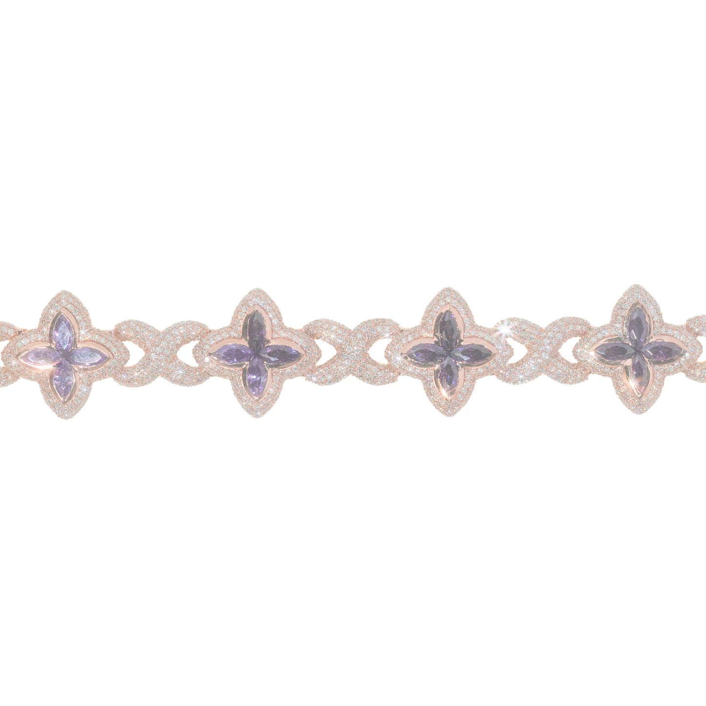 Infinity Link Bracelet - 10K - Rose Gold 50.00 g - D 21.50 ct - 8.5 inches