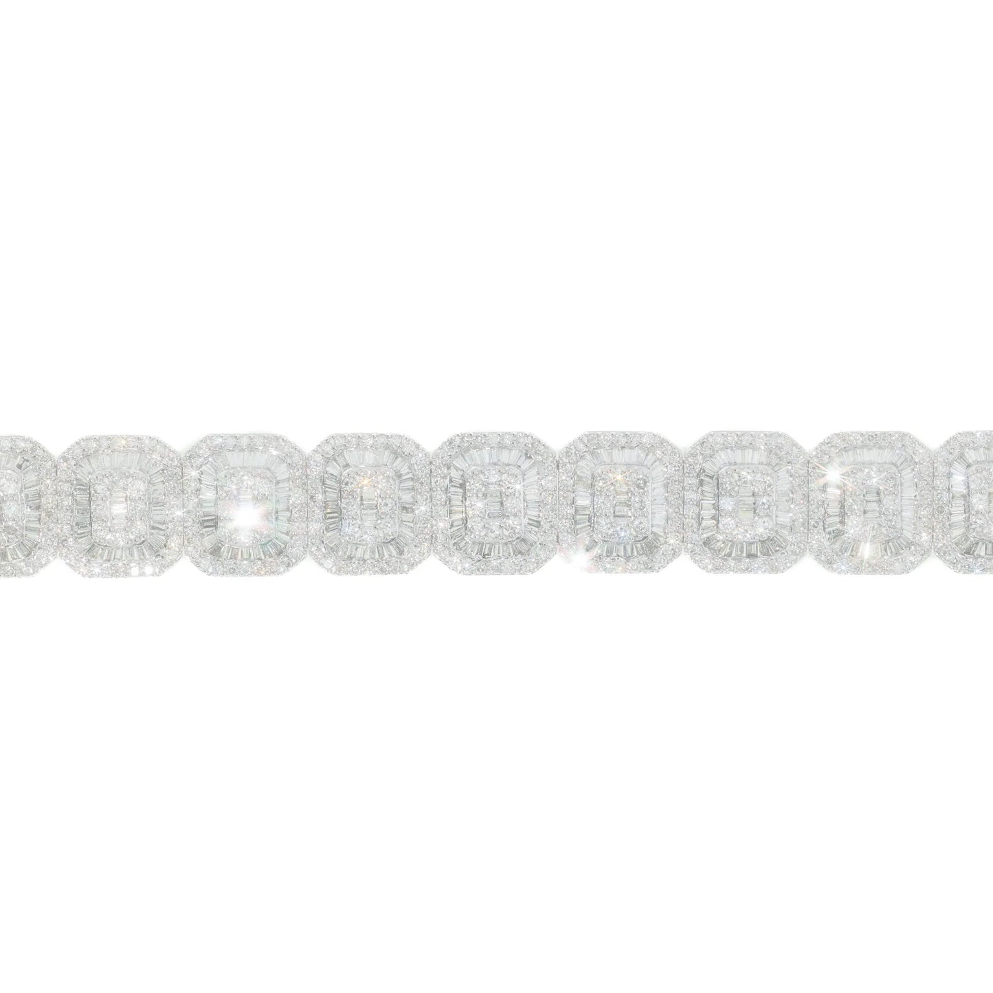 Bracelet With Baguettes – 14K – White Gold 40.60 g – D 8.55 Ct – 8 inches