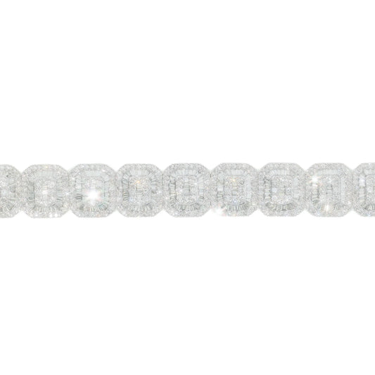 Bracelet With Baguettes – 14K – White Gold 40.60 g – D 8.55 Ct – 8 inches