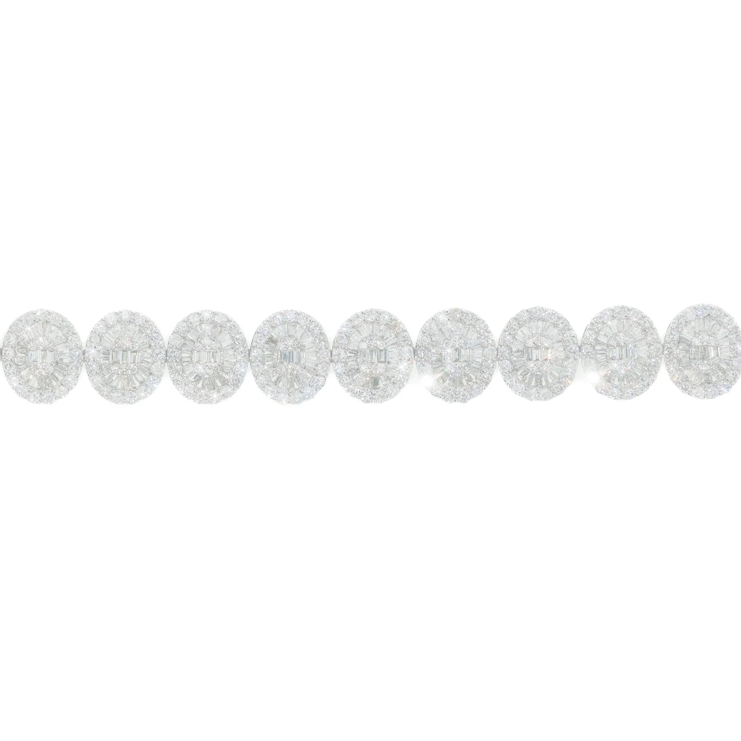 Bracelet With Diamonds & Baguettes – 14K – White Gold 26.3 g – D 8.35 Ct – 8 inches