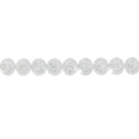 Bracelet With Diamonds & Baguettes – 14K – White Gold 26.3 g – D 8.35 Ct – 8 inches