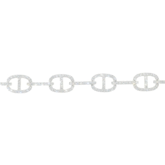 Bracelet With Diamonds - 18K - White Gold 19.50g - D 4.30 CT - 8 inches