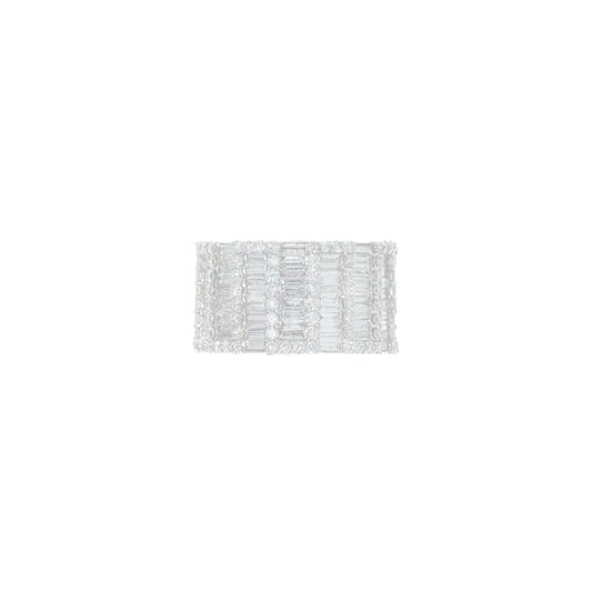 Eternity Ring With Diamonds & Baguettes - 18K - White Gold 6.33g - D 5.57 CT