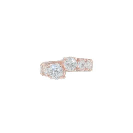 Ring With Diamonds – 14K – Rose Gold 7.30g – D 5.87 CT