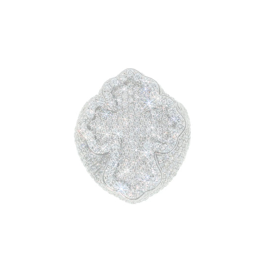Cross Ring With Diamonds - 10K - White Gold 36.10g - D 11.09 CT