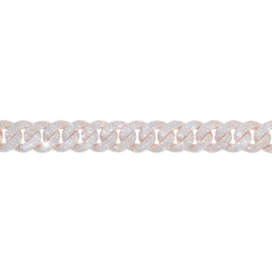 Cuban Link Bracelet - 10kt - Rose Gold 121.70g - D 14.18 ct - 8 inches
