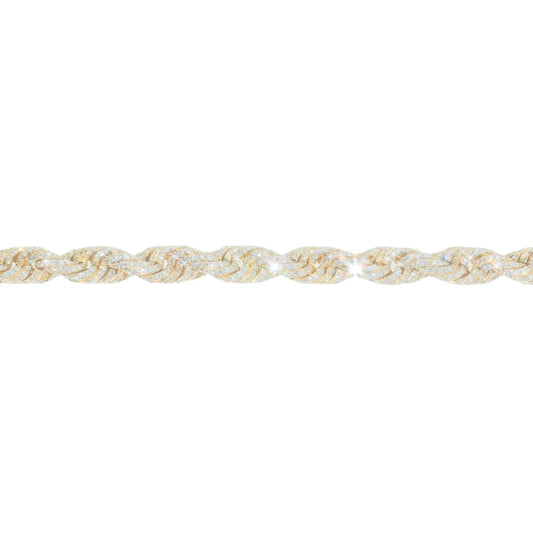 Rope Bracelet With Diamonds - 14K - Yellow Gold 59.30g - D 20.0 ct - 8 inches
