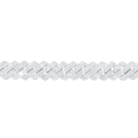 Cuban Link Bracelet - 10kt - White Gold 231.6g - D 18.25 ct - 8 inches
