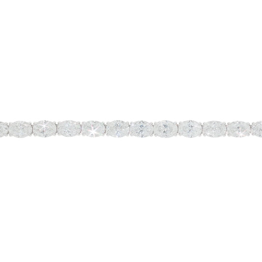 Ovel Shape Diamond Bracelet GIA Certified - 14K - D 22.41 CT - 7 inches
