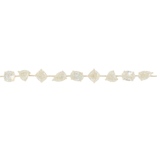 Mixed Shape Diamond Bracelet - 18K - Yellow Gold 23.0g - D 19.71 CT - 7.5 inches
