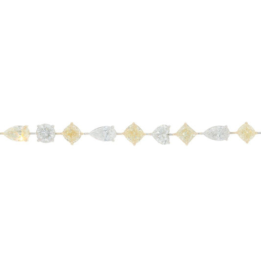 Mixed Shape Diamond Bracelet - 18K - White/Yellow Gold 23.1g - D 20.82 CT - 7 inches