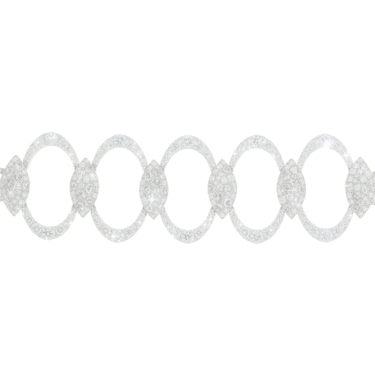 Fancy Bracelet With Diamonds - 18K - White Gold 43.8g - D 15.00 CT - 8 inches