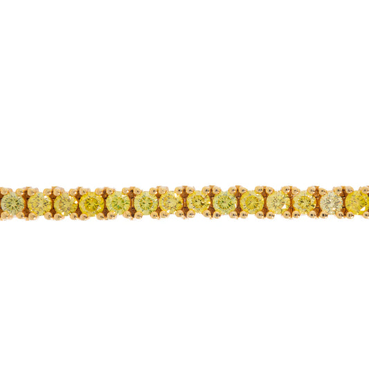 Yellow Diamond Tennis Bracelet - 14K - Yellow Gold 15.0 g - D 13.16 CT - 8 inches