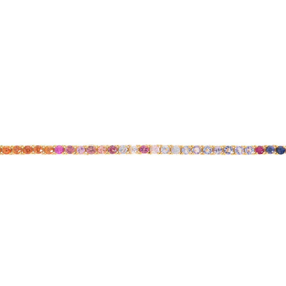 Tennis Bracelet Color Stones - 14K - Yellow Gold 7.70g - D 3.56 CT - 8 inches