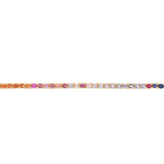 Tennis Bracelet Color Stones - 14K - Yellow Gold 7.70g - D 3.56 CT - 8 inches