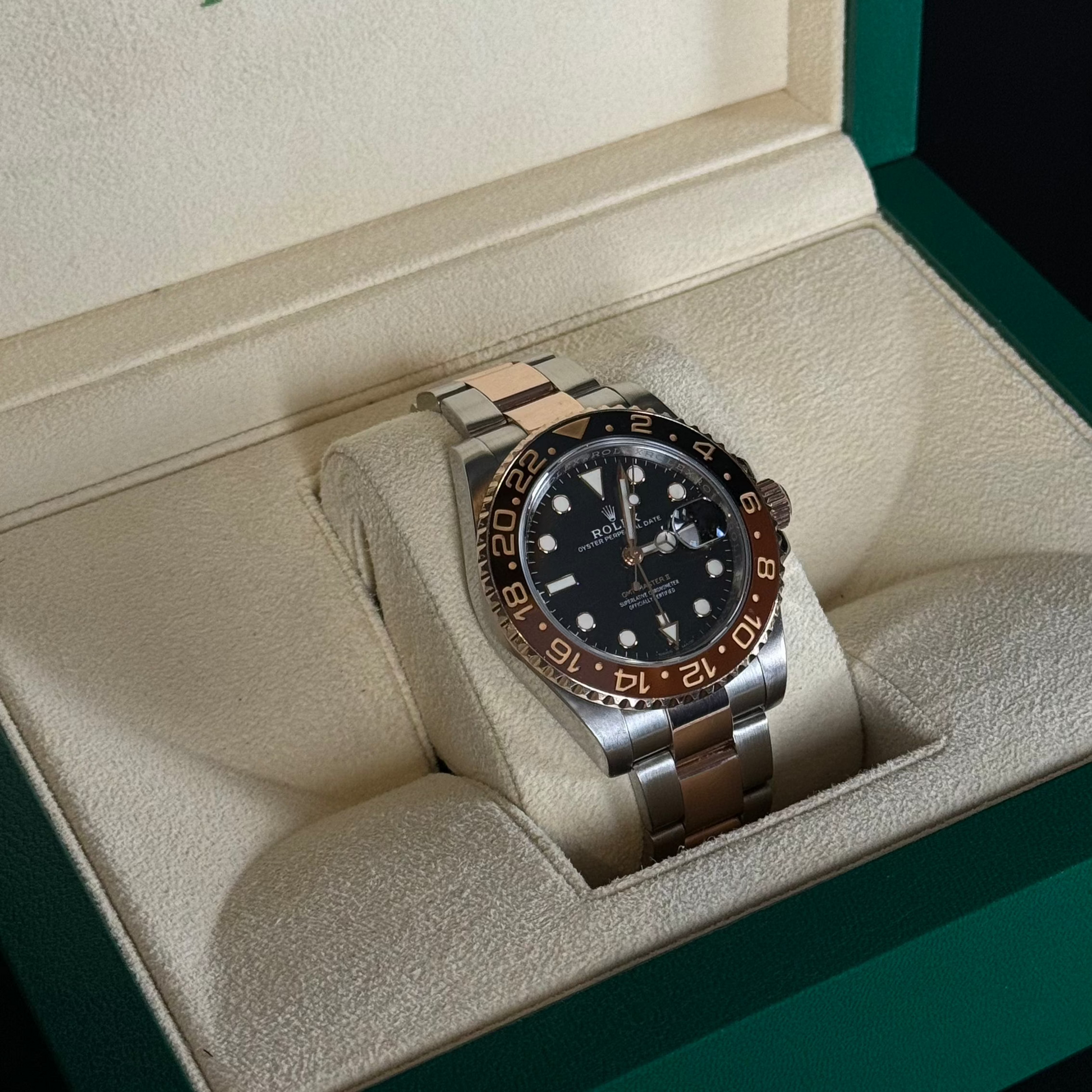 Rolex GMT Master II Rootbeer Rose Gold Watch