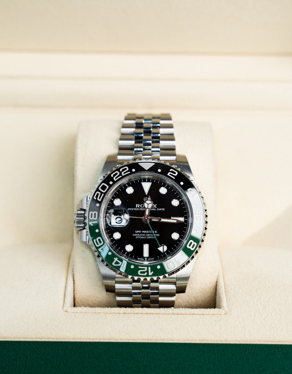 Rolex GMT-Master II, Black Dial, Sprite 40mm Jubilee