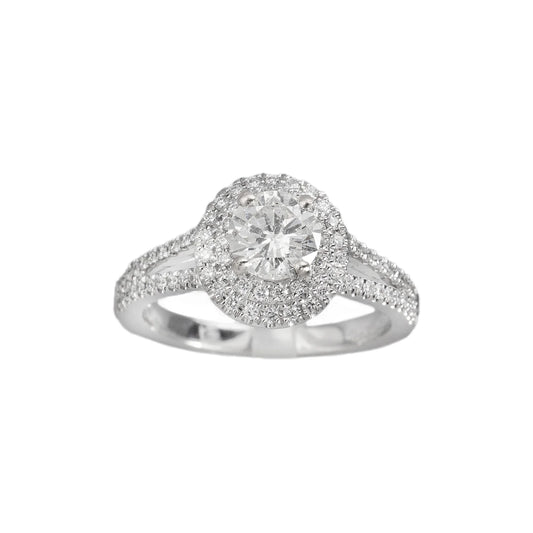 Engagement Ring – 18K – White Gold 5.0 g – D 0.39 CT / Center 1.75 CT