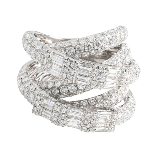 Baguette Diamond Ring – 18K – White Gold 12.10 g – D 5.96 CT