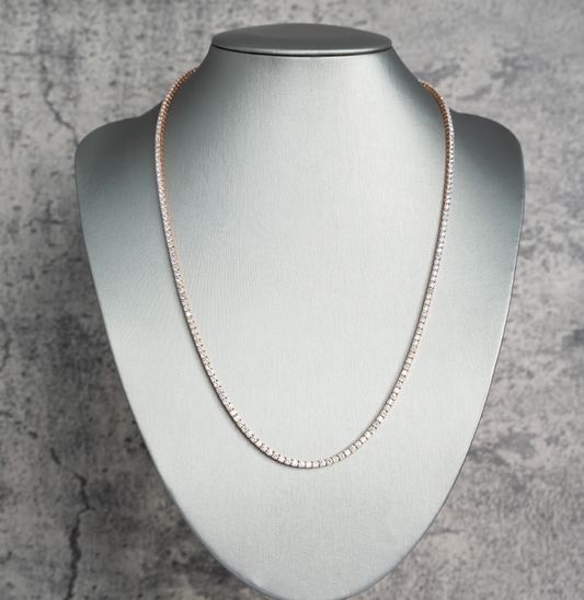 Tennis Chain 14 K Rose Gold 22.8 G 9.70 CT