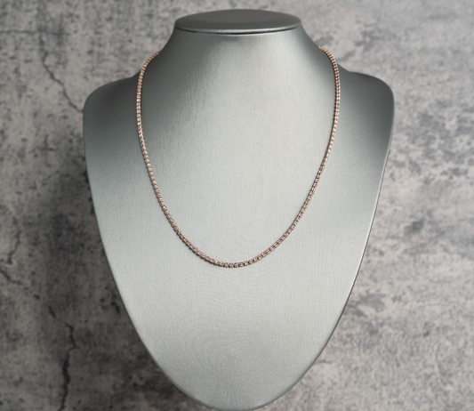 Ice Cut Diamond Chain 14kt -Rose Gold Chain 10.44g - 20 inches