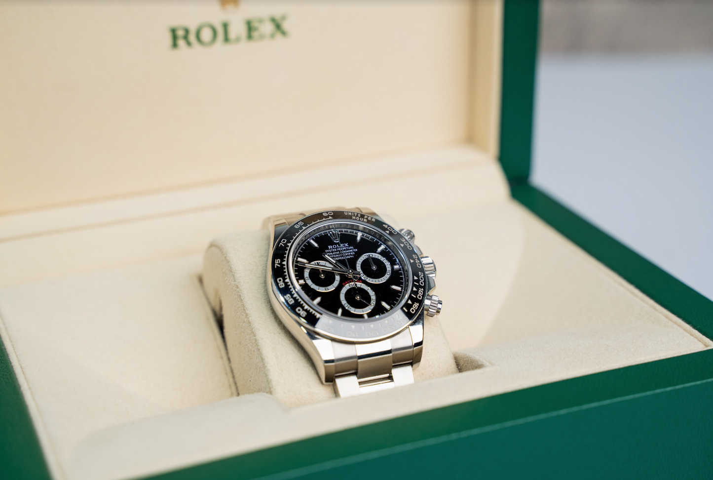 Rolex Cosmograph Daytona Oystersteel Black, Steel counter rings Oyster, 40 mm