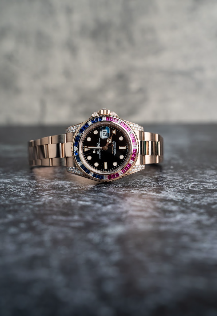 GMT-Master II Rose Gold Diamond Black Dial 40mm