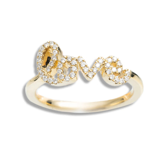 Love Ring With Diamonds – 14K – Multicolor (White/Yellow/Rose Gold) 3.53 g – D 0.18 CT