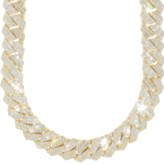 Cuban Link Chain - 14K Gold - Yellow Gold 994.50 gr - DIA 38.75 Ct - 22" inches